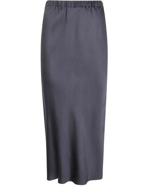 Antonelli Satin Midi Skirt - Grey