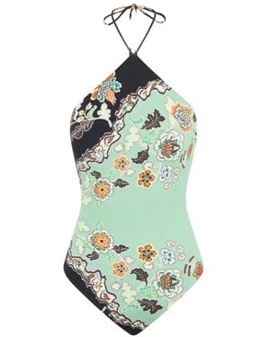 Roberto Cavalli Floral-Print Halterneck Bodysuit - Blue