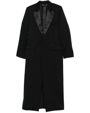 Victoria Beckham Shawl-Lapel Slit Coat - Black