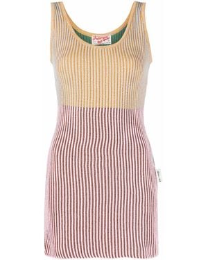 ANDERSSON BELL Colour-Block Ribbed Knit Vest - Red
