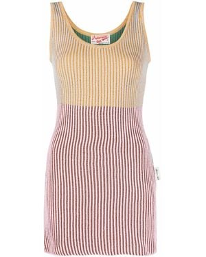 ANDERSSON BELL Colour-Block Ribbed Knit Vest - Red