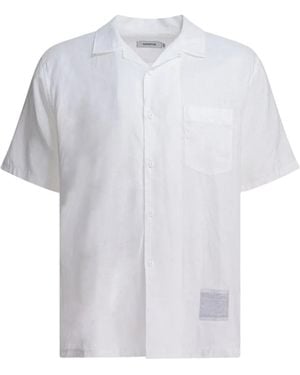 Nonnative Camisa de lino con bolsillo - Blanco