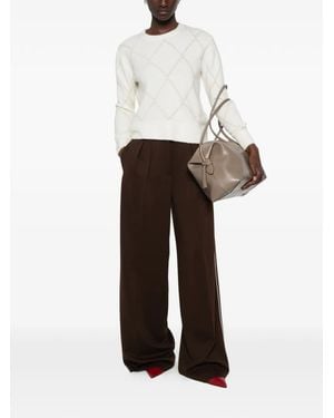 Pennyblack Argyle-Pattern Jumper - White