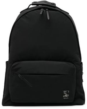 agnès b. Logo-Patched Zip Backpack - Black