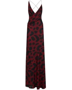 Alex Perry Robe Coupée Dans Le Biais À Imprimé Animalier - Violet