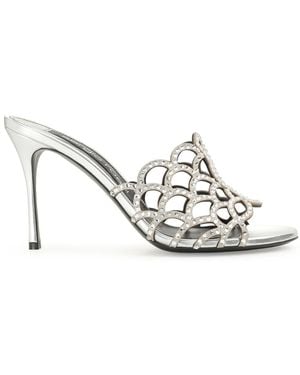 Sergio Rossi Sr Mermaid 90Mm Leather Mules - White