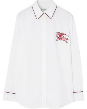 Burberry Classic Fit Heart Knight Cotton Shirt - White