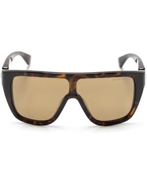 McQueen Skull Hinge Shield-Frame Sunglasses - Natural