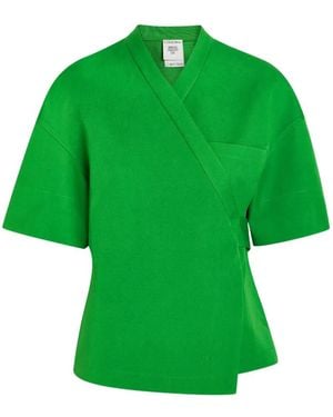 Calvin Klein Dahlia Wrap-Style Short-Sleeve Jacket - Green