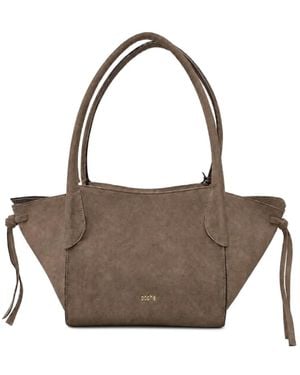 Poche Paris Torba Suede-Effect Drawstring Tote Bag - Metallic