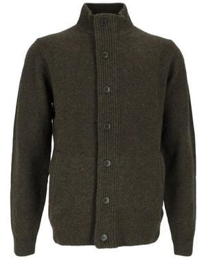Barbour Essential Cardigan Mit Ellenbogen-Patch - Grün
