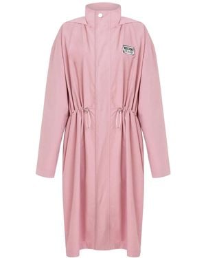 Moschino Logo Patch Parka - Pink