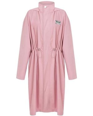 Moschino Logo Patch Parka - Pink