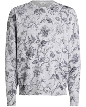 Etro Flora- Motif Jumper - Grey