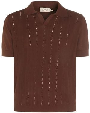 Altea Pointelle-Knit T-Shirt - Brown