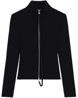 Courreges Zipped Cardigan - Black