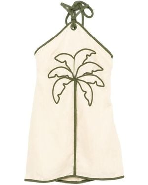 FARM Rio Tree-Embroidered Mini Dress - White