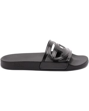 DIESEL Sa-Clyde Cutout Logo Slides - Black