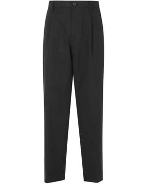 Department 5 Pleat-Detail Logo-Patch Trousers - Black