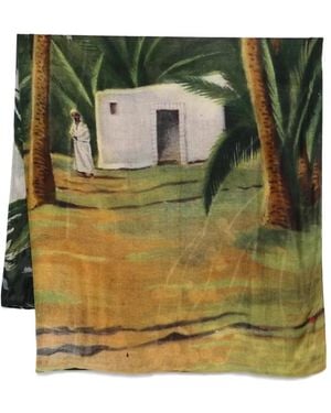 TALKING WALLS Multi-Coloured Printed Scarf - Green