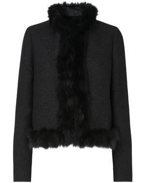 Fendi Faux-Fur Trim Jacket - Black