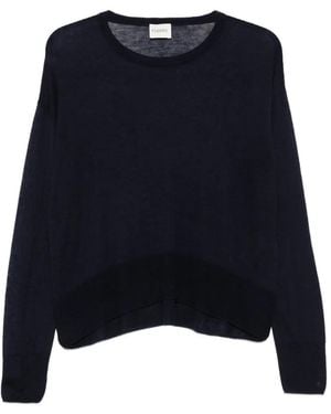 Closed Fine-Knit Drop-Shoulder Sweater - Blue