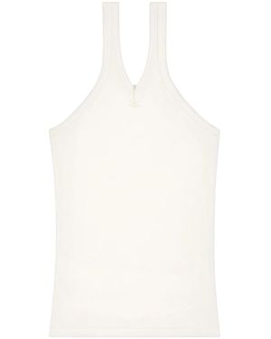 Courreges Criss Cross Cotton Tank Top - White