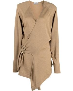 The Attico Hurely Wrap Minidress - Natural