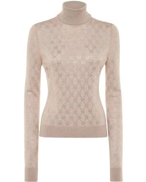 Philipp Plein Monogram Crystal-Embellished Jumper - Natural