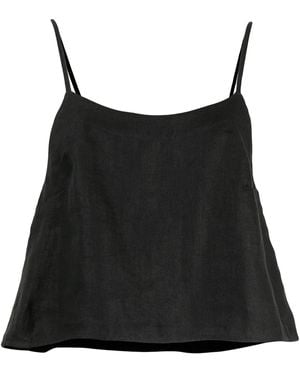 Bondi Born Flared Cropped Slip Top - Black