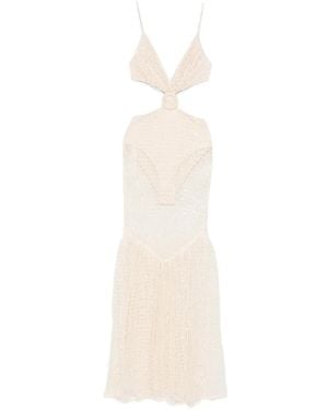 PATBO Cutout Embellished Maxi Dress - White