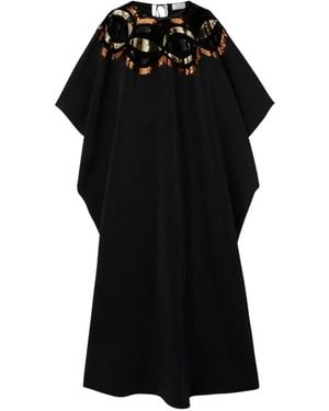PUCCI Robe Longue À Design Superposé - Black