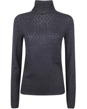 Seventy Turtleneck Patterned-knit Sweater - ブルー