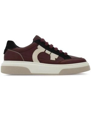 Ferragamo Gancini-Appliqué Trainers - Brown