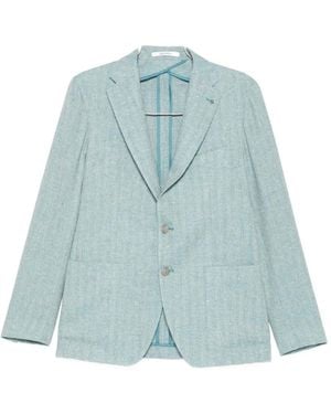Tagliatore Herringbone-Pattern Blazer - Blue