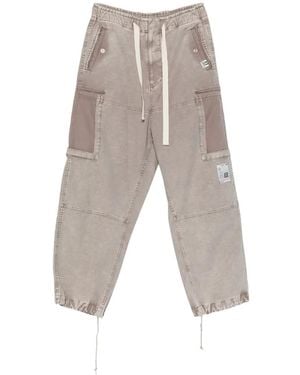 Maison Mihara Yasuhiro Pantalon Cargo À Lien De Resserrage Et Empiècements - White