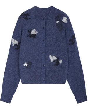 JNBY Cardigan À Fleurs En Jacquard - Blue