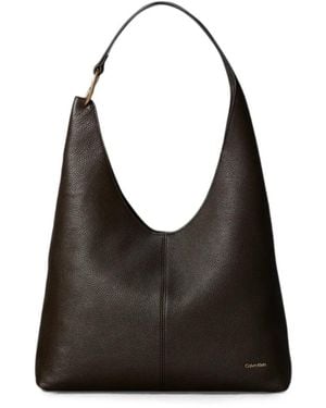 Calvin Klein Grainy-Texture Shoulder Bag - Black