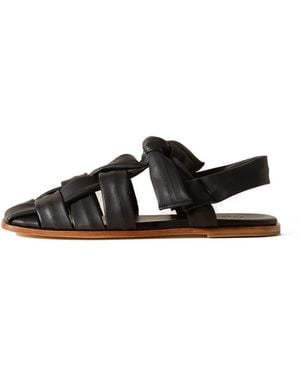Hereu Bena Interwoven Knotted Sandals - Black