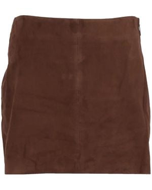 Arma Melody Suede Mini Skirt - Brown