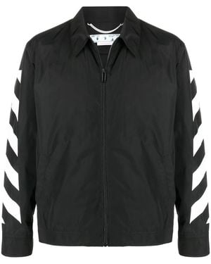 Off-White c/o Virgil Abloh Diag-Stripe Zipped Shirt Jacket - Black