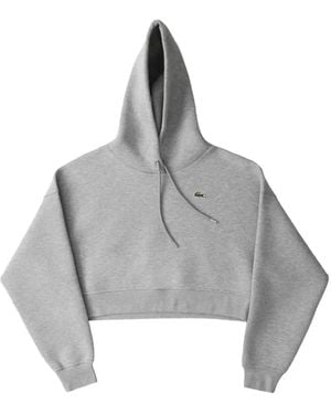 Lacoste Logo-Patch Hoodie - Gray
