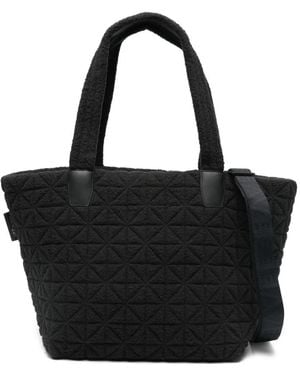 VEE COLLECTIVE Medium Vee Quilted Tote Bag - Black