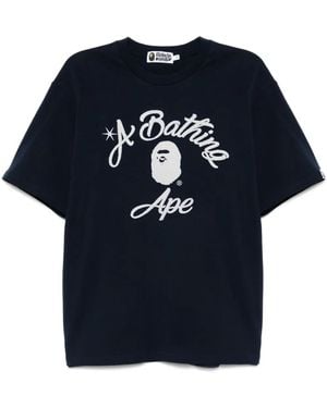 A Bathing Ape Chain Stitch University T-Shirt - Blue