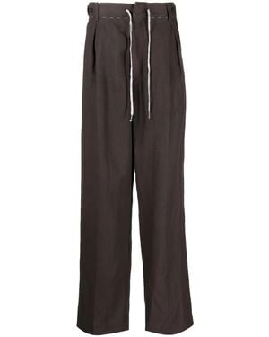 Maison Margiela Drawstring Straight-Leg Trousers - Grey