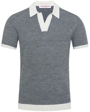 Orlebar Brown Kurzärmeliges Poloshirt mit Kontrastband - Grau