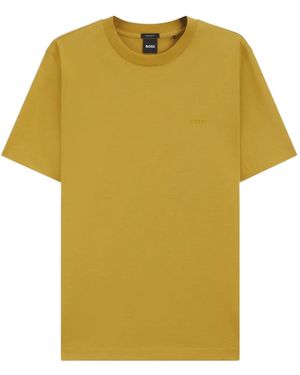 BOSS T-Shirt À Logo En Jersey De Coton - Yellow
