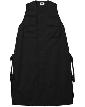 Izzue Vestido Midi Con Cuello Redondo - Negro