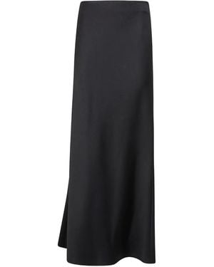 Carven Asymmetric Satin Skirt - Black