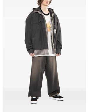 Maison Mihara Yasuhiro Striped Hooded Jacket - Grey